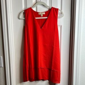 Chic Michael Kors Red V-Neck Sleeveless Top